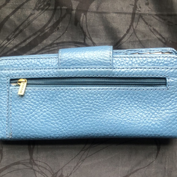 Fossil blue leather wallet - Picture 3 of 6
